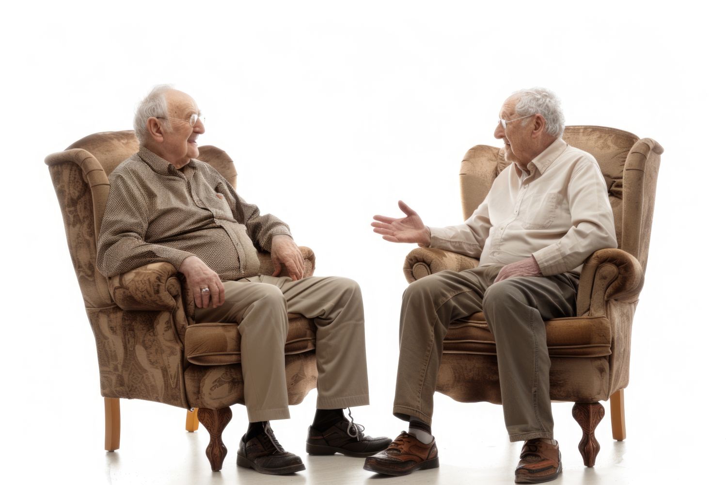 elderly men sitting on chair
